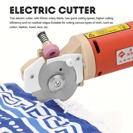 Scharen handhållen bärbar 65mm Rotary Blade Electric Tyg Cutter Tyg Runda skärmaskin