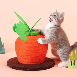 Arranhadores de gato bonito brinquedo gatinho sisal corda arranhando placa gato raspador de árvore brinquedos para animais de estimação zero cenoura escalada pós gato coçar
