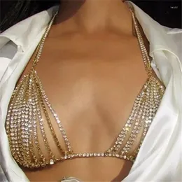 Gonne che vendono sexy diamante intarsiato strass metallo stile nappa reggiseno discoteca puro desiderio ragazza piccante