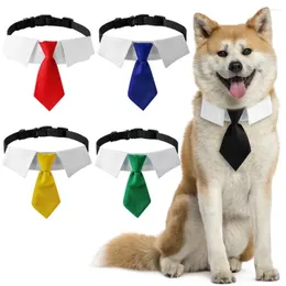 Dog Collars 2023 Adjustable Necktie Cat Striped Bow Tie Collar Pet Formal Neck White For Party Wedding