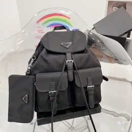 Luxus-Rucksack Nylon-Rucksack, Tragetasche, Pradi-Taschen, Mode, üppiger Rucksack für Damenrucksäcke, lässig, Leinwand, Herren, Damen, schwarzes Dreieck, Rucksack