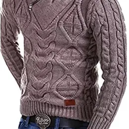 Herrenpullover ZOGAA est Herrenpullover Mode Winter Strickpullover Reißverschluss V-Ausschnitt Pull Homme Casual Pullover Pullover Jersey Hombre S-3XL 231118