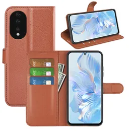 حالات الهاتف الجلدية للشرف 80 x9a x8a x7a x8 x7 Huawei Nova 10 Y61 Magic 5 Pro Lychee Litchi Wallet Case with Card Slots