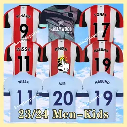 23 24 Brentfords Home Soccer Jerseys 2023 2024 Away Hickey Henry Jensen Schade Toney Dasilva Norgaard Mbeumo Janelt Football Shirts Men Kids Kit Football Jersey S XL