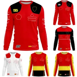 2023 New F1 Racing Team T-shirt Formula 1 Men's Long Sleeved T-shirt Sportswear 16 55 Driver T-shirt Car fans jersey Men T-shirts