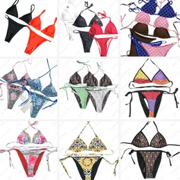 Fato de banho feminino de verão, moda sexy, biquíni de natação, duas peças, letra impressa, sem sutiã, biquínis de suporte com aro, roupa de praia feminina