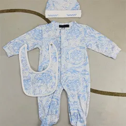 2023Designer Baby Onesie, Bib Burp Clothing Zestaw Baby Rajstopy luksusowy kombinezon bawełniany kombinezon chłopcy i dziewczęta kombinezon dziecięcy kołdra 3pcs Q7