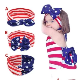 Hair Accessories Hair Accessories Baby Star Stripe National Flag Bowknot Headbands 3 Design Girls Lovely Cute American Band Headwrap C Dhpxd