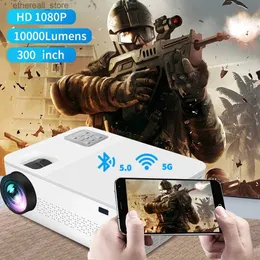 Projektory Yersida Projektor G6 Native 1080p Projektory Full HD na telefon komórkowy 5G Bluetooth 10000 Lumens Wsparcie 4K film Beamer Q231128