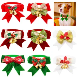 Aksesuarlar 50/100 PCS Zarif köpek Bowtie Bell Noel Bow Tie Köpek Köpekler için Pets Bow Ties Tatak Köpek Grooming Aksesuarları Küçük Köpekler İçin