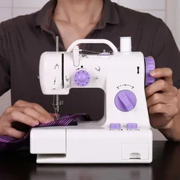 Maszyny Inne Electric Sewing Machine Mini Mały przenośny wielofunkcyjny pedał gospodarstwa domowego ręcznie robiona naprawa z nocnym światłem dla początkujących