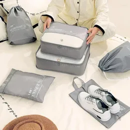 Duffelpåsar 6 -stycken Set Travel Packing Muber Multifunktion Bagage Organiser Waterproof Compression Fitcase