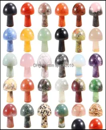 Arts And Crafts Arts Gifts Home Garden Small Natural Quartz Stone Mini Mushroom Carving Crystal Healing Decoration Dhm3L9559492