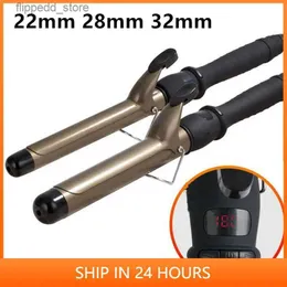 Curling Irons 22mm 32mm Professional LCD Hair Curler Adjustment Temperature Hair Curl Irons Ceramic Curling Roller Wand Wavers Styling Tool 2# Q231128