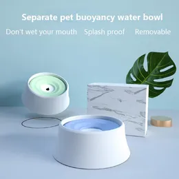 Matning 2021 Dog Drinking Water Bowl 1.2L flytande icke -vätande munkattskål utan spill Dricksvatten Dispenser PP Plastic Dog Bowl