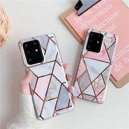 Custodie per cellulari con cover posteriore IMD in marmo geometrico per Samsung A71 A51 S21 fe S22 Ultra Plus Cover antiurto di design