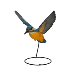 11 Gray and Yellow Flying-Off Kingfisher Indoor or Outdoor Statue Decoration