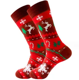 New Christmas Socks Casual Men Women Fashion Design Plaid Colorful Happy Business Party Dress Funny Woman Cotton Santa Claus stocking Gift