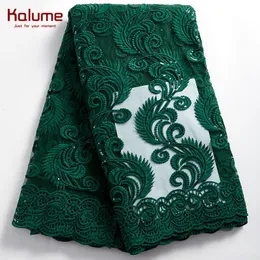 Crafts Kalume African Tulle Lace Fabric Embroidered High Quality Nigerian French Lace Fabric 2021 For Sew Cloth Party Wedding Diy F2340