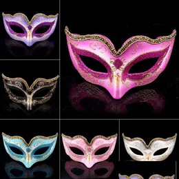 Party Masken Kind Half Face Wearing Mask Spitze für Tanz Weihnachten Halloween Drop Delivery Hausgarten Festliche Lieferungen Dh9R4