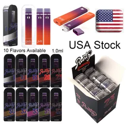 USA Stock Runty Dabwoods Disposable Vape Pens Empty 1.0ml Dabbing Pen Plastic Packagings USB Rechargeable 280mAh Battery Starter Kits Preheat Device Pods E Cigs