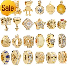 925 Silver Fit Pandora Charms Gold Letter Machine Machine Sister Sister Series Series DIY