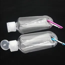 50ML Empty Alcohol Spray Bottle with Key Ring Hook Clear Transparent Plastic Hand Sanitizer Bottles for Travel Rmcfv