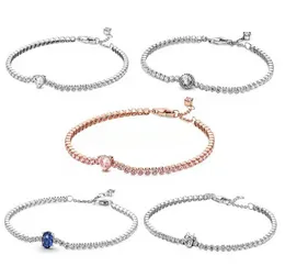 Fashion Shiny Tennis Bracelets 5 Styles Charms Bracelet Rose Gold Glittering Heart Ornament DIY Accessories