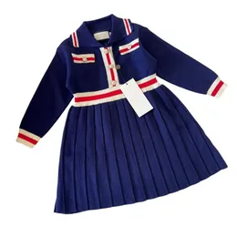 Baby Girls Dress Kids Lapel College Short Sleeve Pleated Shirt Skirt Children Casual Clothing Kids Clothes A01