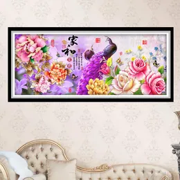 Ścieg AB specjalny haft diamentów w kształcie Diamond 5D Diamond Malarstwo krzyżowe Diamond Mosaic Decor Peacock Peony