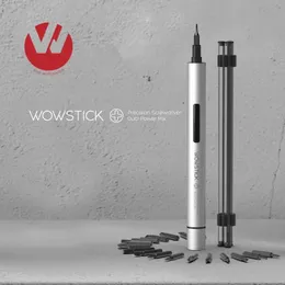 Schroevendraaiers Wowstick 1p+ Elektroschrauber-Set Akku-Schraubendreher MultiPositional S2 Aluminiumlegierung Telefonreparatur für Xiaomi