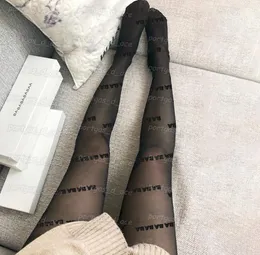 Calzini da donna vintage floccati Collant sottili bianchi neri sexy INS Leggings stile street fashion1903054