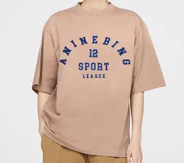 2023 여름 틈새 AB Bing Letter 자수 티 워시 낙타 느슨한 피팅 스포츠 Tshirts 남성과 여성을위한 짧은 슬리브 티셔츠