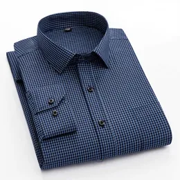 Camisas de vestido masculinas 8xl camisetas sociais masculinas Botão de camisa listrada de xadrez sólido Men Dress Casual Sleeve Shirt para homens Streetwear P230427