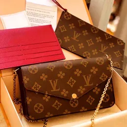Atacado de alta qualidade bolsa feminina melhores preços bolsa carteira três em um com padrões flores letras grade