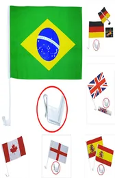 3045cm Banner Flags Football Soccer 32 Country Team Car Flag Double Side Polyester Car Window Clip Advertising Flag WX95175169108