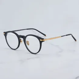 Montature per occhiali da sole Masuna Xing giapponese Occhiali da vista rotondi fatti a mano Montatura per occhiali da vista in titanio trasparente retrò per uomo e donna