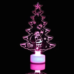 Noel Süslemeleri 1 PC Neşeli Noel Led Renk Değiştiren Mini Noel Ağacı Ana Masa Partisi Dekor Cazibesi Noel Baba Dekorasyonları 231127