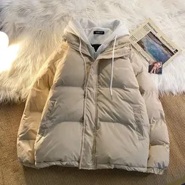 Mulheres para baixo parkas inverno espessamento falso dois casacos mulheres y2k harajuku coreano solto quente algodão acolchoado casal casual jaqueta 231127