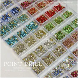 Tırnak Sanat Dekorasyonları 1 Paket Mix Opal Kristal Rhinestones 3D Cazibe Cam Düz Back Non Fix Diy Takı Çıkartma Çiviler için Damla Teslimat H DHZ5Q