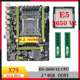 Motherboards X79 Kit Xeon E5 2650 V2 Cpu 2 8gb Ddr3 Intel Set Pro Combo Motherboard Ram 16gb M.2 NVME For Pc Gaming