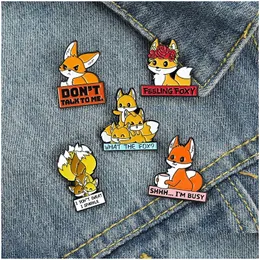 Cartoon Accessories I Am Busy Dont Talk To Me Enamel Brooches Pin For Women Fashion Dress Coat Shirt Demin Metal Funny Brooch Pins Bad Dhsle