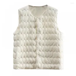 Women's Vests The Off-Season Price Is Too Fragrant! Light Warm Not Fat Round Neck 90 Velvet Down Jacket Vest Female Spring Home H5i60