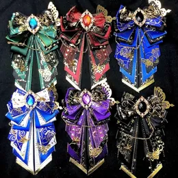 Gravatas Lolita Bowtie Mulheres High-End Luxo Broche Cosplay Anime Role-Playing Set Camisa Vestido Acessórios Handmade Colar Flores 231128