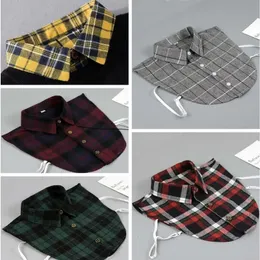 Neck Ties Plaid Fake Collar Shirt Women And Men Size 38 to 44 Dachable Collar Half Shirt Women Men False Collar Tie White Lapel Faux Col 231128