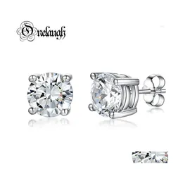 Серьги с ювелирными изделиями OneLaugh 925 Serling Sier Diamond для женщин Всего 1,0CT D Color Gra Mossanite Gem Wedding Jewelery Gif Dhykq