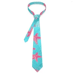 Bow Ties Men's Tie Pink Starfish Neck Funny Animal Elegant Collar Graphic Cosplay Party Great Quality Necktie Accessories