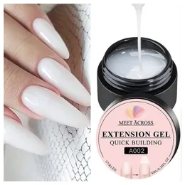 Nail Gel MEET ACROSS Milky White Clear 8ml Extension Nail Gel Polish For French Nails Art Manicure Semi Permanent UV Varnish Tips Tools 231128