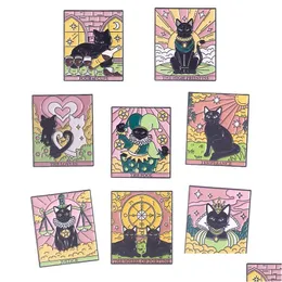 Karikatür Aksesuarları Vintage Moon Star Tarot Broşlar Kadınlar Moda Elbise Ceket Gömlek Demin Metal Komik Broş Pimleri Rozetler Backp Dhktw