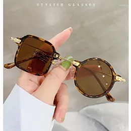 Sunglasses 2024 Square Women Men Brand Designer Metal Frame Punk Eyewear Round Sun Glasses Retro Shades UV400